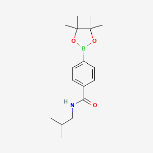 N-(2-Methylpropyl)-4-(tetramethyl-1,3,2-dioxaborolan-2-yl)benzamide chemical structure (CAS 1509932-23-3)