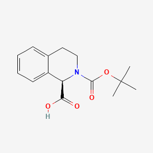 (R)-2-(tert-Butoxycarbonyl)-1,2,3,4-tetrahydroisoquinoline-1-carboxylic acid chemical structure (CAS 151004-96-5)