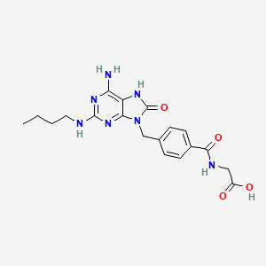 2-(4-((6-Amino-2-(butylamino)-8-oxo-7H-purin-9(8H)-yl)methyl)benzamido)acetic acid chemical structure (CAS 1510712-69-2)