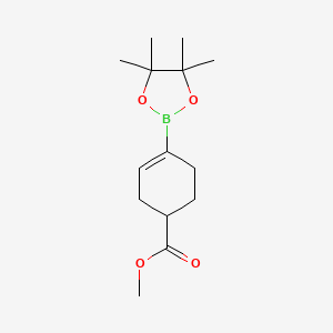 Methyl 4-(4,4,5,5-tetramethyl-1,3,2-dioxaborolan-2-yl)cyclohex-3-enecarboxylate chemical structure (CAS 151075-20-6)