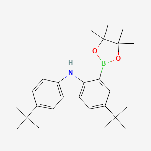 3,6-Di-tert-butyl-1-(4,4,5,5-tetramethyl-1,3,2-dioxaborolan-2-yl)-9H-carbazole chemical structure (CAS 1510810-80-6)