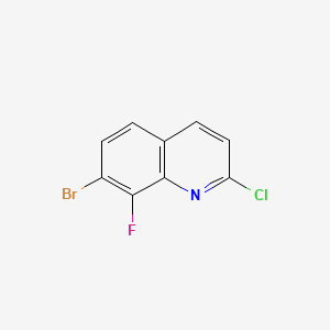 7-Bromo-2-chloro-8-fluoroquinoline chemical structure (CAS 1510844-28-6)