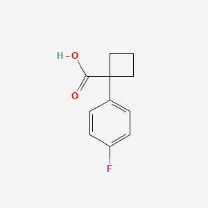 1-(4-Fluorophenyl)cyclobutanecarboxylic acid chemical structure (CAS 151157-46-9)