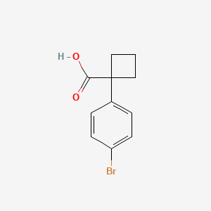 1-(4-Bromophenyl)cyclobutanecarboxylic acid chemical structure (CAS 151157-49-2)
