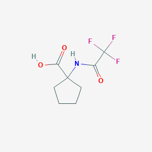 1-(2,2,2-Trifluoroacetamido)cyclopentanecarboxylic acid chemical structure (CAS 151159-24-9)