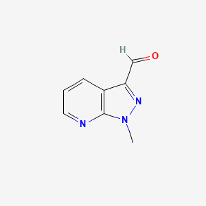 1-Methyl-1H-pyrazolo[3,4-b]pyridine-3-carbaldehyde chemical structure (CAS 1511782-19-6)