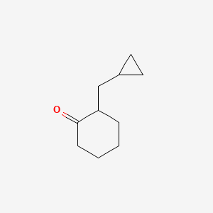 2-(Cyclopropylmethyl)cyclohexan-1-one chemical structure (CAS 1512071-38-3)