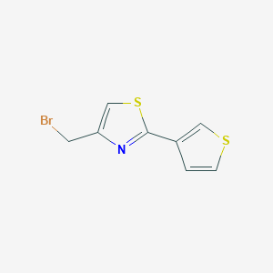 4-(Bromomethyl)-2-(thiophen-3-yl)thiazole chemical structure (CAS 1512348-12-7)