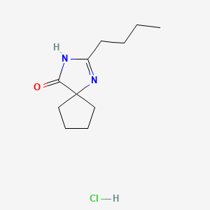2-Butyl-1,3-diazaspiro[4.4]non-1-en-4-one hydrochloride chemical structure (CAS 151257-01-1)