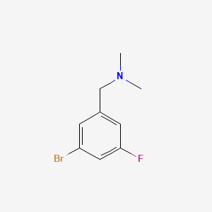 1-(3-Bromo-5-fluorophenyl)-N,N-dimethylmethanamine chemical structure (CAS 1513433-14-1)