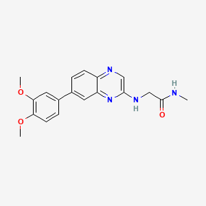 2-((7-(3,4-Dimethoxyphenyl)quinoxalin-2-yl)amino)-N-methylacetamide chemical structure (CAS 1513879-21-4)