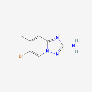 6-Bromo-7-methyl-[1,2,4]triazolo[1,5-a]pyridin-2-amine chemical structure (CAS 1515630-19-9)