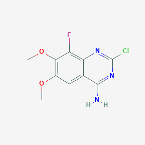2-Chloro-8-fluoro-6,7-dimethoxyquinazolin-4-amine chemical structure (CAS 1515883-78-9)