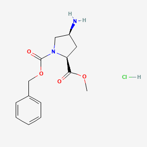 (2S,4S)-1-Benzyl 2-methyl 4-aminopyrrolidine-1,2-dicarboxylate hydrochloride chemical structure (CAS 1515919-15-9)