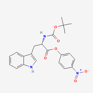 (S)-4-Nitrophenyl 2-((tert-butoxycarbonyl)amino)-3-(1H-indol-3-yl)propanoate chemical structure (CAS 15160-31-3)