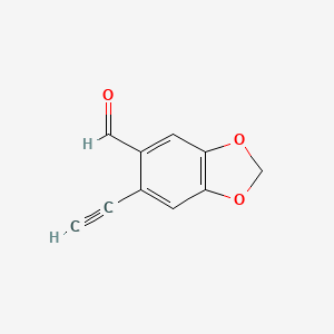 6-Ethynylbenzo[d][1,3]dioxole-5-carbaldehyde chemical structure (CAS 151692-56-7)
