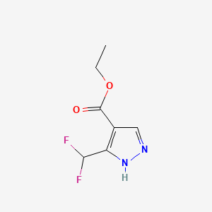 Ethyl 5-(difluoromethyl)-1H-pyrazole-4-carboxylate chemical structure (CAS 151733-96-9)