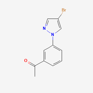 1-(3-(4-Bromo-1H-pyrazol-1-yl)phenyl)ethan-1-one chemical structure (CAS 1517800-84-8)