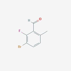 3-Bromo-2-fluoro-6-methylbenzaldehyde chemical structure (CAS 1518000-45-7)