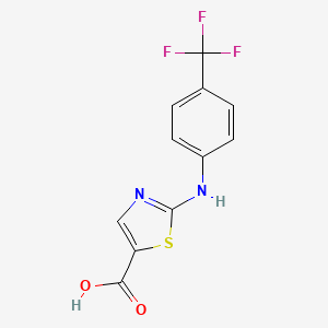 2-((4-(Trifluoromethyl)phenyl)amino)thiazole-5-carboxylic acid chemical structure (CAS 1518437-53-0)