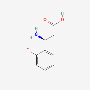 (S)-3-Amino-3-(2-fluorophenyl)propanoic acid chemical structure (CAS 151911-32-9)