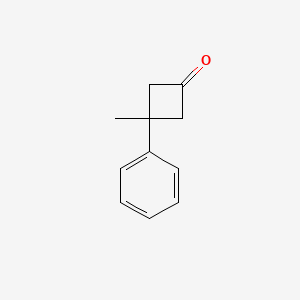 3-Methyl-3-phenylcyclobutan-1-one chemical structure (CAS 151990-53-3)