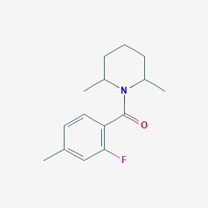 (2,6-Dimethylpiperidin-1-yl)(2-fluoro-4-methylphenyl)methanone chemical structure (CAS 1519940-51-2)