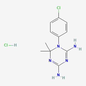 1-(4-Chlorophenyl)-6,6-dimethyl-1,6-dihydro-1,3,5-triazine-2,4-diamine hydrochloride chemical structure (CAS 152-53-4)