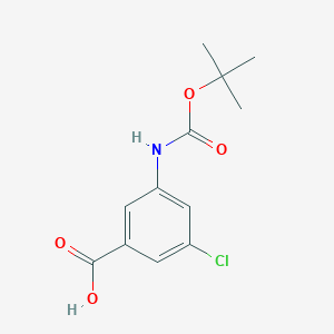 3-((tert-Butoxycarbonyl)amino)-5-chlorobenzoic acid chemical structure (CAS 1520860-02-9)