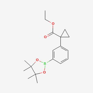 Ethyl 1-(3-(4,4,5,5-tetramethyl-1,3,2-dioxaborolan-2-yl)phenyl)cyclopropane-1-carboxylate chemical structure (CAS 1521255-61-7)