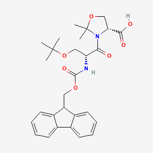 (R)-3-(N-(((9H-Fluoren-9-yl)methoxy)carbonyl)-O-(tert-butyl)-D-seryl)-2,2-dimethyloxazolidine-4-carboxylic acid chemical structure (CAS 1522313-26-3)