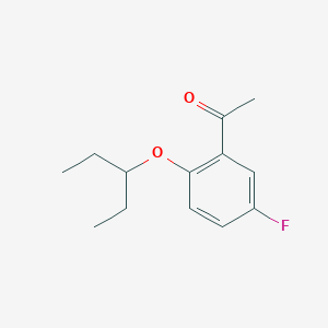 1-(5-Fluoro-2-(pentan-3-yloxy)phenyl)ethan-1-one chemical structure (CAS 1522589-69-0)