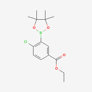 Ethyl 4-chloro-3-(4,4,5,5-tetramethyl-1,3,2-dioxaborolan-2-yl)benzoate chemical structure (CAS 1523239-42-0)