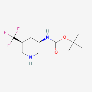 tert-Butyl ((3R,5S)-5-(trifluoromethyl)piperidin-3-yl)carbamate chemical structure (CAS 1523530-57-5)