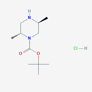 tert-Butyl (2R,5S)-2,5-dimethylpiperazine-1-carboxylate hydrochloride chemical structure (CAS 1523541-79-8)