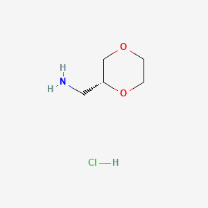 (R)-(1,4-Dioxan-2-yl)methanamine hydrochloride chemical structure (CAS 1523541-84-5)