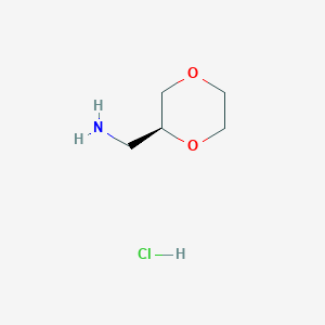 (S)-(1,4-Dioxan-2-yl)methanamine hydrochloride chemical structure (CAS 1523541-96-9)