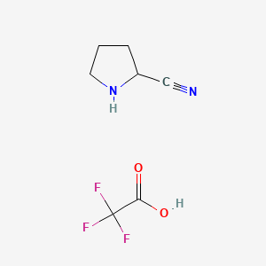 Pyrrolidine-2-carbonitrile 2,2,2-trifluoroacetate chemical structure (CAS 1523606-34-9)