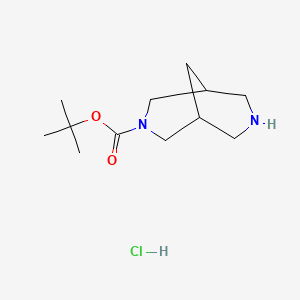 tert-Butyl 3,7-diazabicyclo[3.3.1]nonane-3-carboxylate hydrochloride chemical structure (CAS 1523617-92-6)