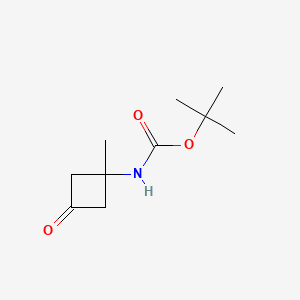 tert-Butyl (1-methyl-3-oxocyclobutyl)carbamate chemical structure (CAS 1523617-99-3)