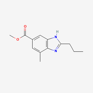 Methyl 7-methyl-2-propyl-1H-benzo[d]imidazole-5-carboxylate chemical structure (CAS 152628-00-7)