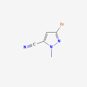 3-Bromo-1-methyl-1H-pyrazole-5-carbonitrile chemical structure (CAS 1527476-45-4)