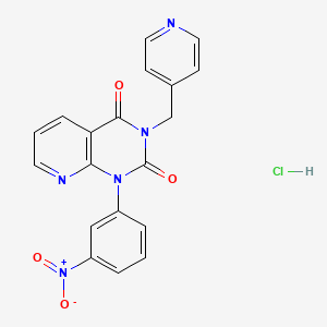 1-(3-Nitrophenyl)-3-(pyridin-4-ylmethyl)pyrido[2,3-d]pyrimidine-2,4(1H,3H)-dione hydrochloride chemical structure (CAS 152815-28-6)