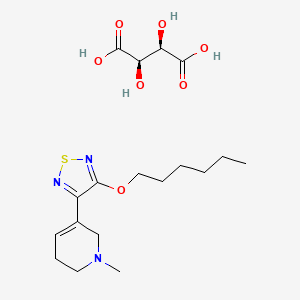 3-(Hexyloxy)-4-(1-methyl-1,2,5,6-tetrahydropyridin-3-yl)-1,2,5-thiadiazole (2R,3R)-2,3-dihydroxysuccinate chemical structure (CAS 152854-19-8)