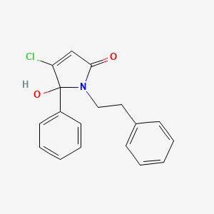 4-Chloro-5-hydroxy-1-phenethyl-5-phenyl-1,5-dihydro-2H-pyrrol-2-one chemical structure (CAS 1528760-09-9)