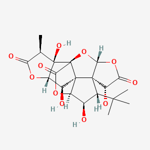 (1S,2R,3S,3aS,4R,6aR,7aR,7bR,8S,10aS,11R,11aR)- 3-(1,1-Dimethylethyl)hexahydro-2,4,7b,11-tetrahydroxy-8-methyl-9H-1,7a-(Epoxymethano)-1H,6aH-cyclopenta[c]furo[2,3-b]furo[3′,2′:3,4]cyclopenta[1,2-d]furan-5,9,12(4H)-trione chemical structure (CAS 15291-76-6)
