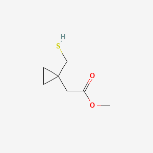 Methyl 2-(1-(mercaptomethyl)cyclopropyl)acetate chemical structure (CAS 152922-73-1)