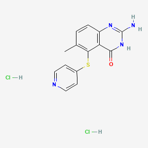 2-Amino-6-methyl-5-(pyridin-4-ylthio)quinazolin-4(1H)-one dihydrochloride chemical structure (CAS 152946-68-4)