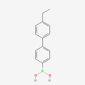 (4'-Ethyl-[1,1'-biphenyl]-4-yl)boronic acid chemical structure (CAS 153035-62-2)