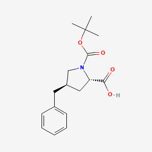 (2S,4R)-4-Benzyl-1-(tert-butoxycarbonyl)pyrrolidine-2-carboxylic acid chemical structure (CAS 153074-95-4)
